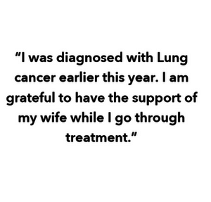 Quote expressing appreciation of wife throughout treatment